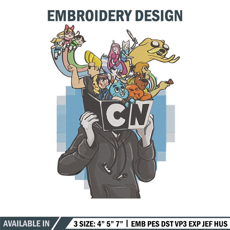 CN character Embroidery Design, CN cartoon Embroidery, Embroidery File, Anime Embroidery, Anime shirt, Digital download.jpg