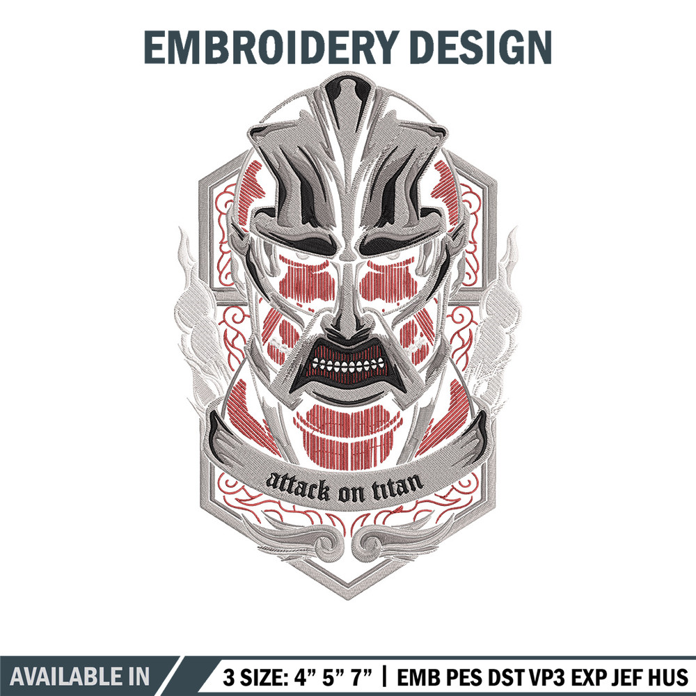 Colossal poster Embroidery Design, Aot Embroidery, Embroidery File, Anime Embroidery, Anime shirt, Digital download.jpg