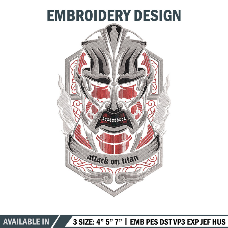 Colossal poster Embroidery Design, Aot Embroidery, Embroidery File, Anime Embroidery, Anime shirt, Digital download.jpg