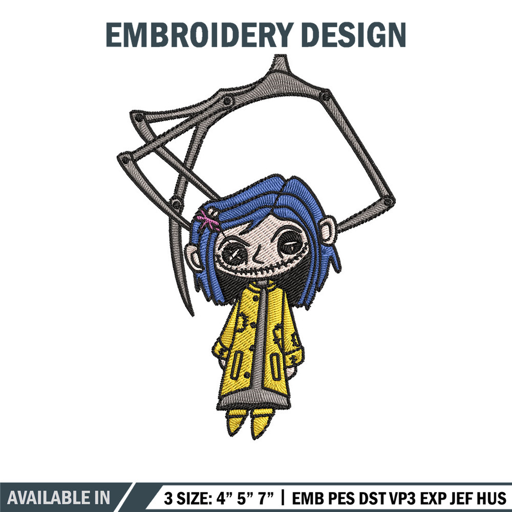 Coraline Horror Embroidery Design, Coraline Horror Embroidery, Embroidery File, Cartoon shirt, Digital download..jpg