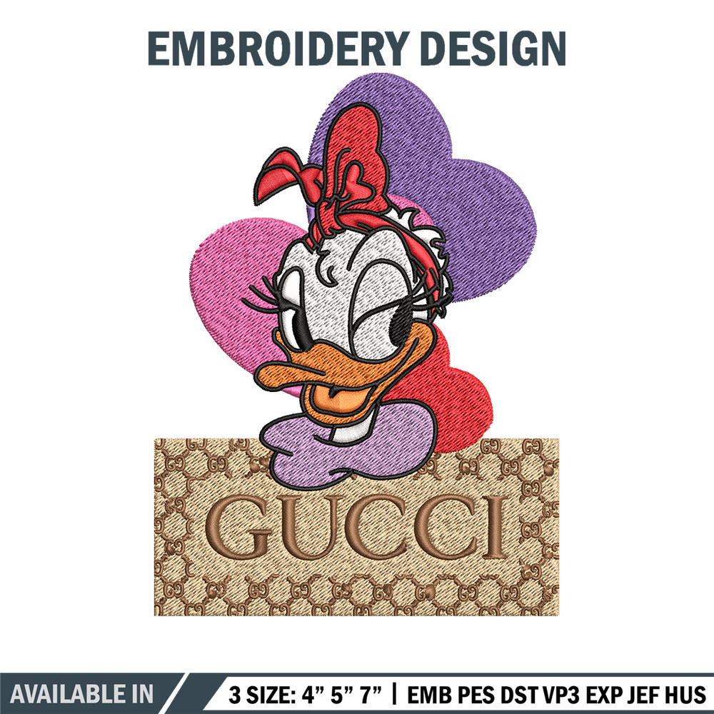 Daisy Donald Duck Gucci Embroidery design, Disney cartoon Embroidery, cartoon design, Embroidery File, Digital download.jpg