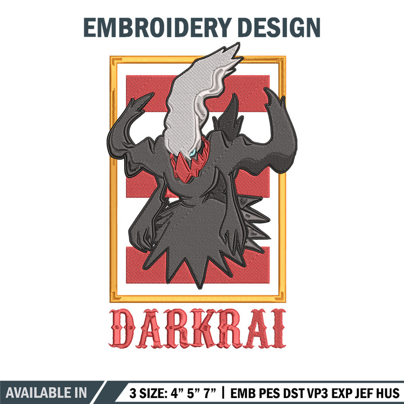 Darkrai poster Embroidery Design, Pokemon Embroidery, Embroidery File, Anime Embroidery, Anime shirt, Digital download.jpg
