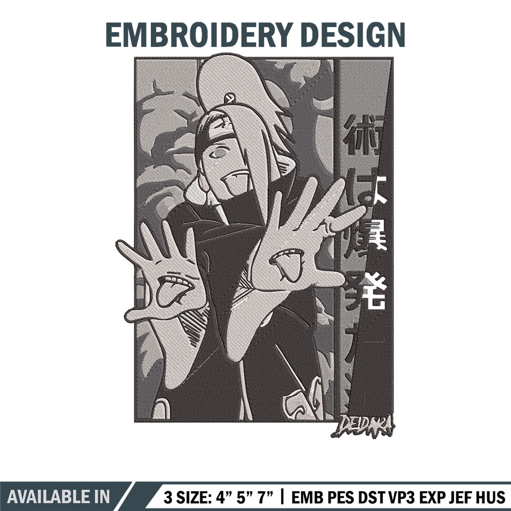 Deidara poster Embroidery Design, Naruto Embroidery, Embroidery File, Anime Embroidery, Anime shirt, Digital download.jpg