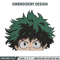 Deku face Embroidery Design, Mha Embroidery, Embroidery File, Anime Embroidery, Anime shirt, Digital download.jpg