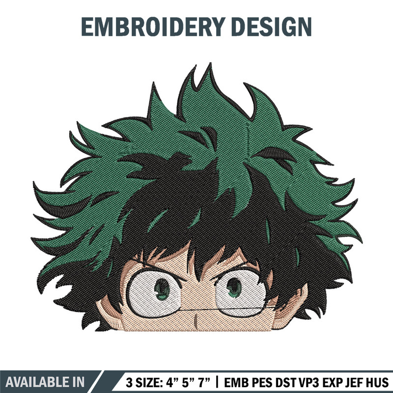 Deku face Embroidery Design, Mha Embroidery, Embroidery File, Anime Embroidery, Anime shirt, Digital download.jpg