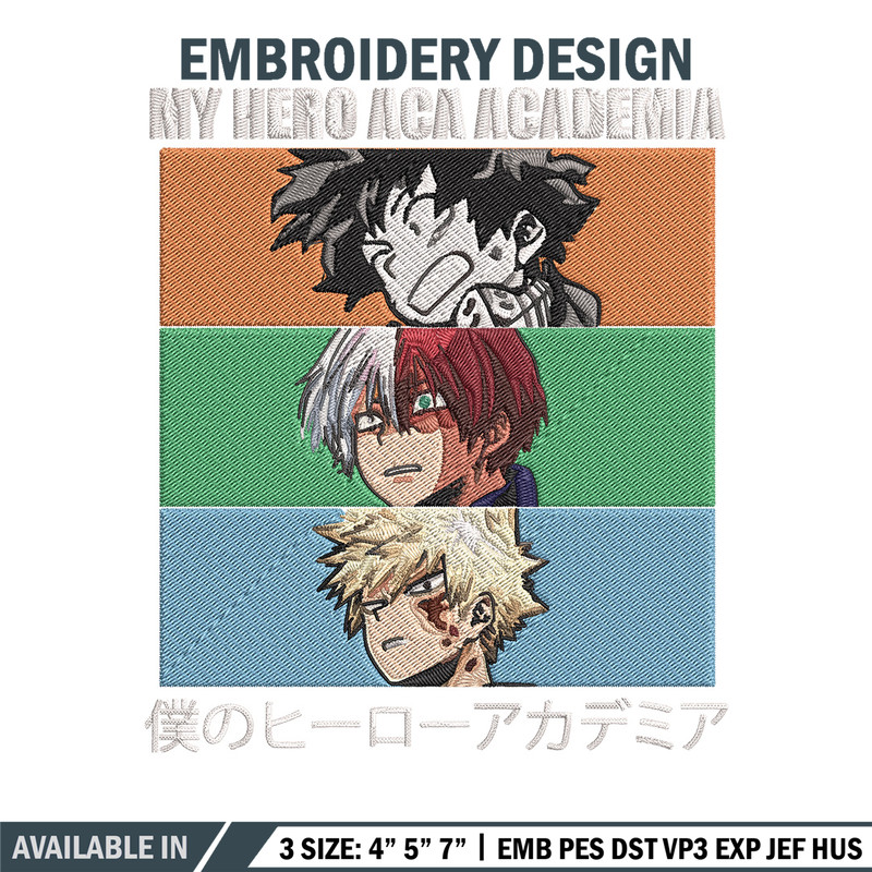Deku friends Embroidery Design, Mha Embroidery, Embroidery File, Anime Embroidery, Anime shirt, Digital download.jpg