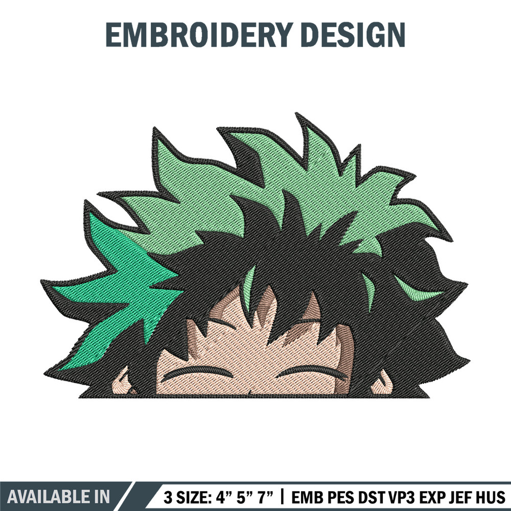 Deku Peek Embroidery Design, Mha Embroidery, Embroidery File, Anime Embroidery, Anime shirt, Digital download..jpg