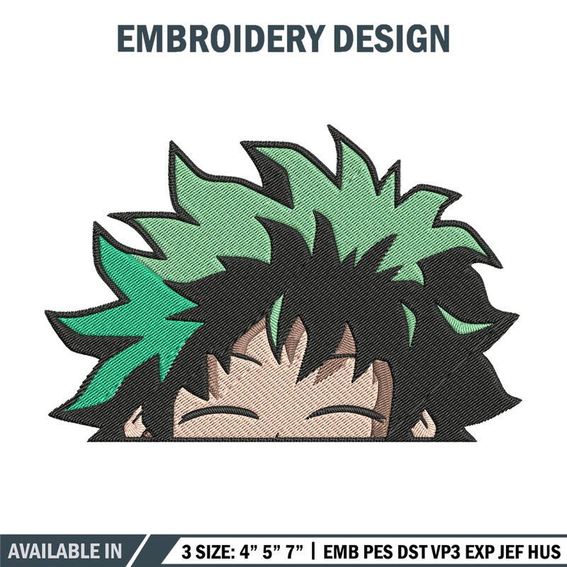 Deku Peek Embroidery Design, Mha Embroidery, Embroidery File, Anime Embroidery, Anime shirt, Digital download..jpg