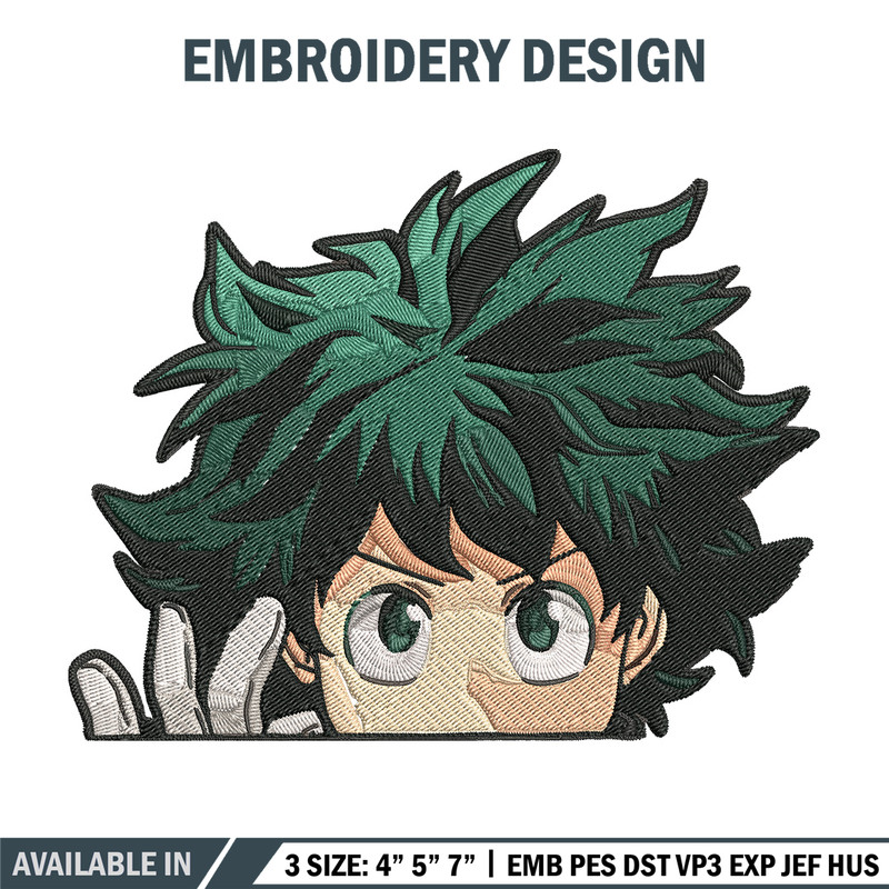 Deku Peek Embroidery Design, Mha Embroidery, Embroidery File, Anime Embroidery, Anime shirt, Digital download.jpg
