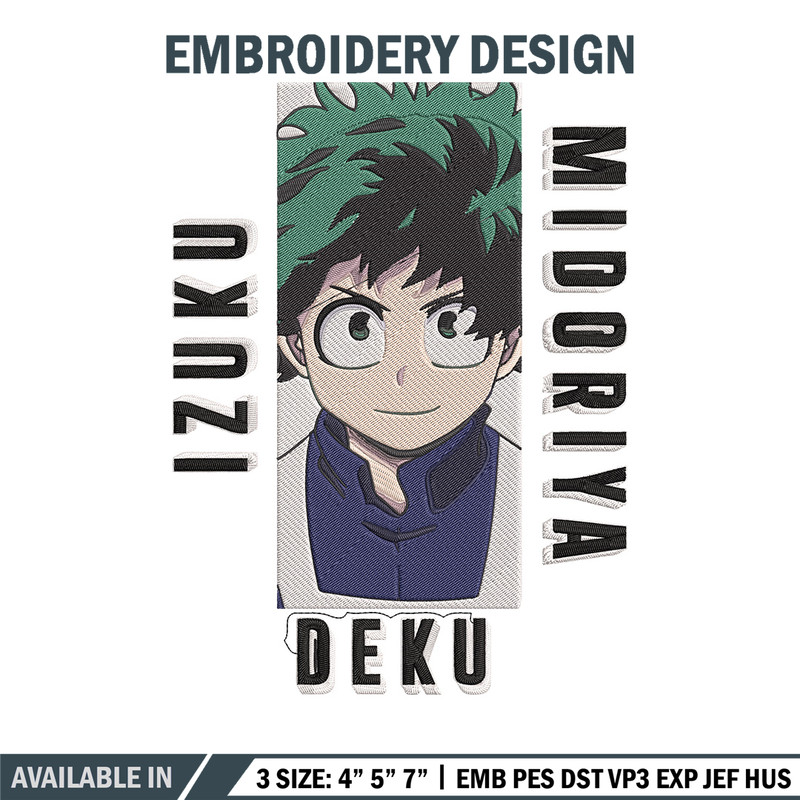 Deku poster Embroidery Design, Mha Embroidery, Embroidery File, Anime Embroidery, Anime shirt, Digital download.jpg