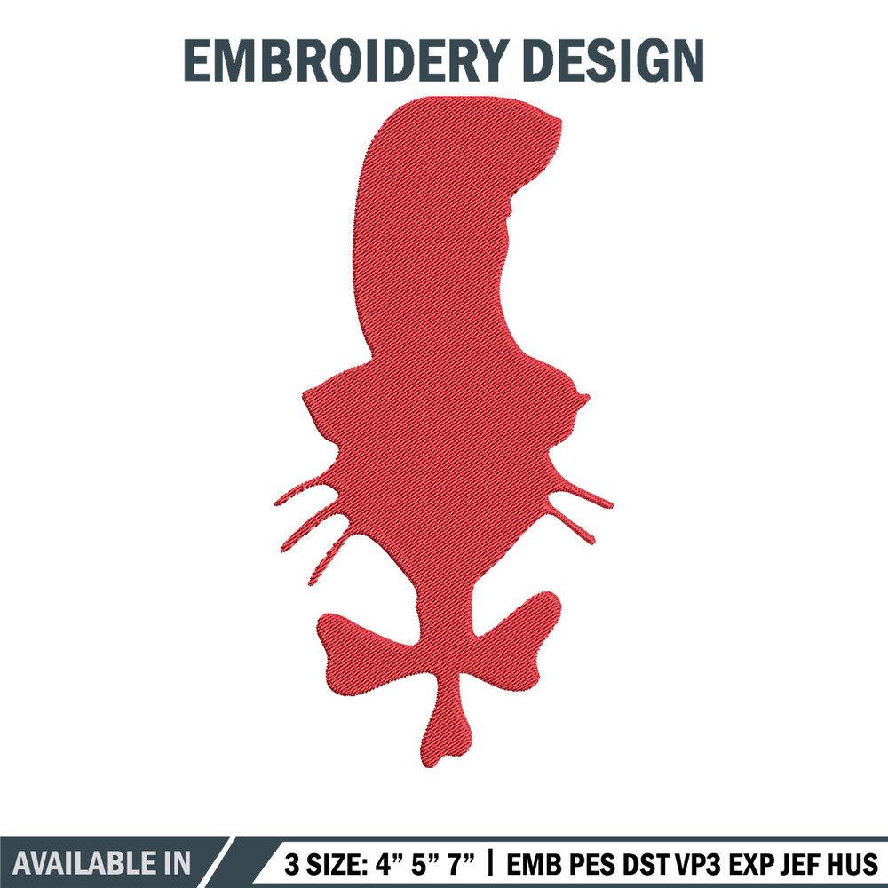 Dr Seuss Red Embroidery Design, Dr Seuss Embroidery, Embroidery File, Embroidery design, Digital download..jpg