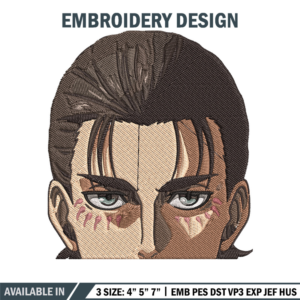 Eren Peeker Embroidery Design, Aot Embroidery, Embroidery File, Anime Embroidery, Anime shirt, Digital download..jpg