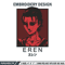 Eren poster Embroidery Design, Aot Embroidery,Embroidery File, Anime Embroidery, Anime shirt, Digital download..jpg