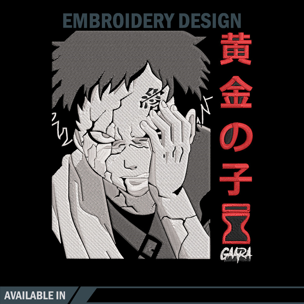 Gaara poster Embroidery Design, Naruto Embroidery, Embroidery File, Anime Embroidery, Anime shirt, Digital download..jpg