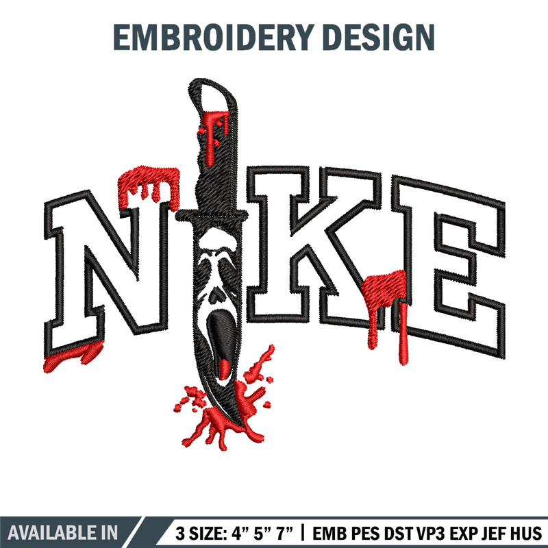 Ghost Face Nike Embroidery design, Ghost Face Nike Embroidery, Embroidery File, Nike design, Digital download..jpg