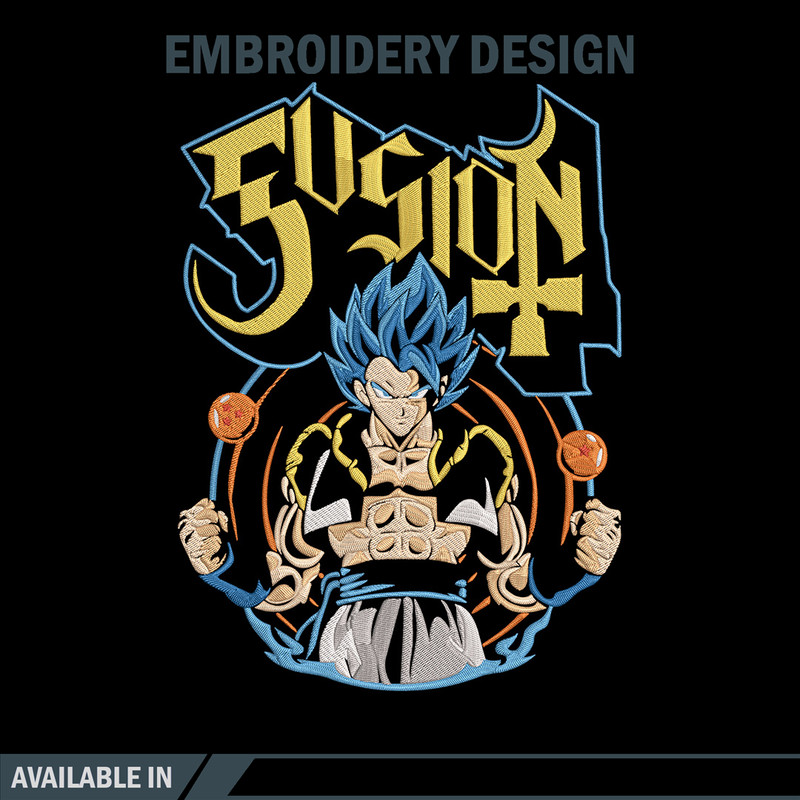 Gogeta Embroidery Design, Dragonball Embroidery, Embroidery File, Anime Embroidery, Anime shirt, Digital download..jpg