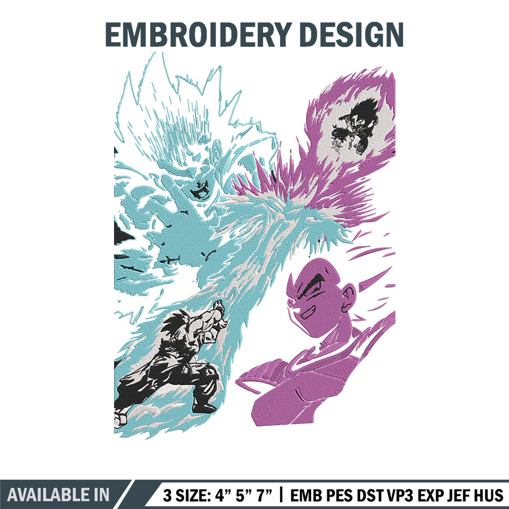 Goku vs Vegeta Embroidery Design, Dragonball Embroidery, Embroidery File, Anime Embroidery, Anime shirt,Digital download.jpg