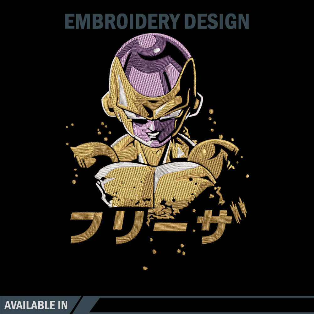 Golden Frieza Embroidery Design, Dragonball Embroidery, Embroidery File, Anime Embroidery, Anime shirt, Digital download.jpg