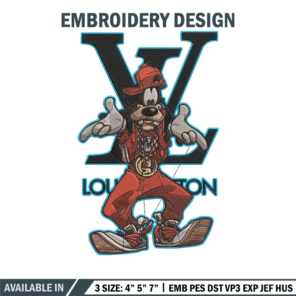 Goofy x LV Embroidery Design, LV Embroidery, Embroidery File, Anime Embroidery, Anime shirt, Digital download..jpg