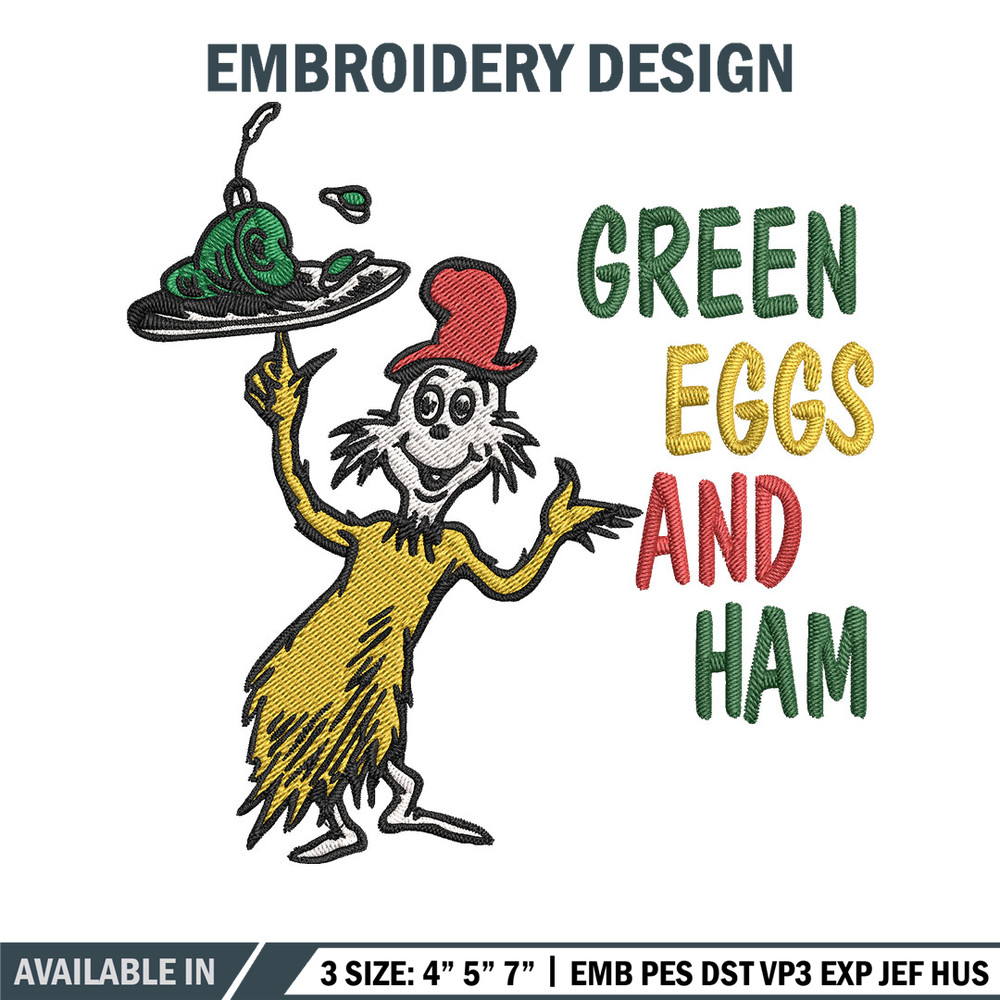 Green eggs and ham Embroidery Design, Dr Seuss Embroidery, Embroidery File, Embroidery design, Digital download.jpg