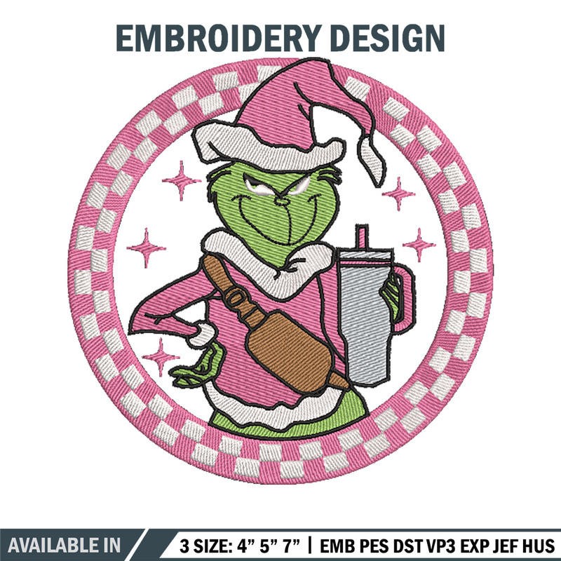 Grinch logo embroidery design, Grinch embroidery, Chrismas design,Embroidery shirt, Embroidery file, Digital download.jpg