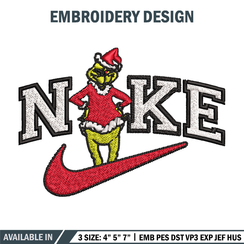 Grinch nike Embroidery Design, Nike Embroidery, Brand Embroidery, Embroidery File, Logo shirt, Digital download.jpg