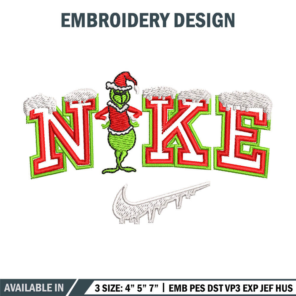 Grinch nike Embroidery Design, Nike Embroidery, Embroidery File, Brand Embroidery, Logo shirt, Digital download.jpg