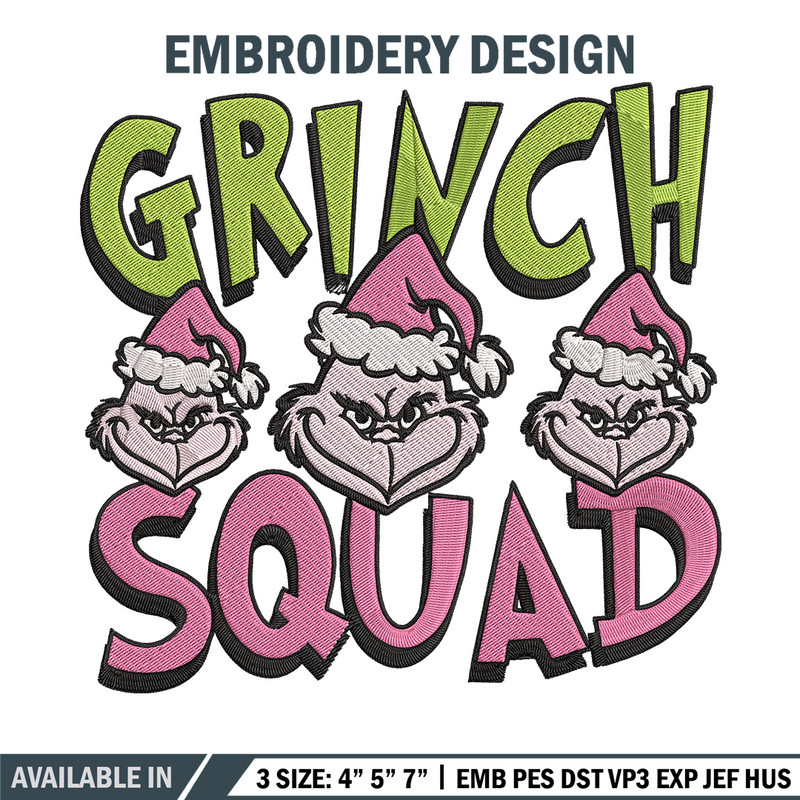 Grinch squad Embroidery Design, Grinch Embroidery, Embroidery File, Chrismas Embroidery, Anime shirt, Digital download..jpg