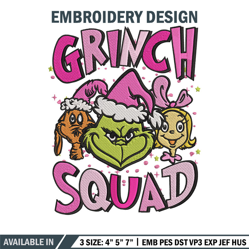 Grinch squad Embroidery Design, Grinch Embroidery, Embroidery File, Chrismas Embroidery, Anime shirt, Digital download.jpg