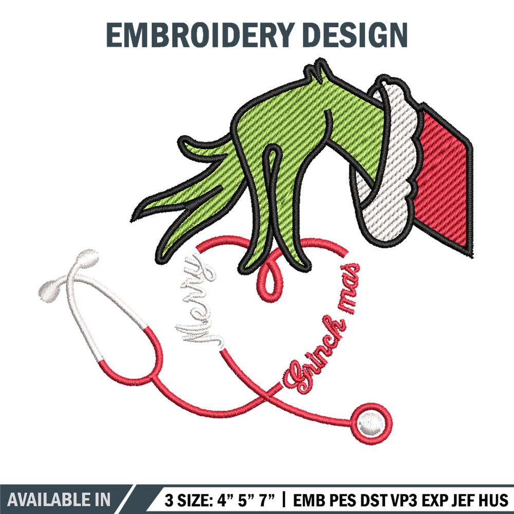 Grinchmas embroidery design, Chrismas design, Embroidery shirt, Embroidery file, Grinch embroidery, Digital download (2).jpg