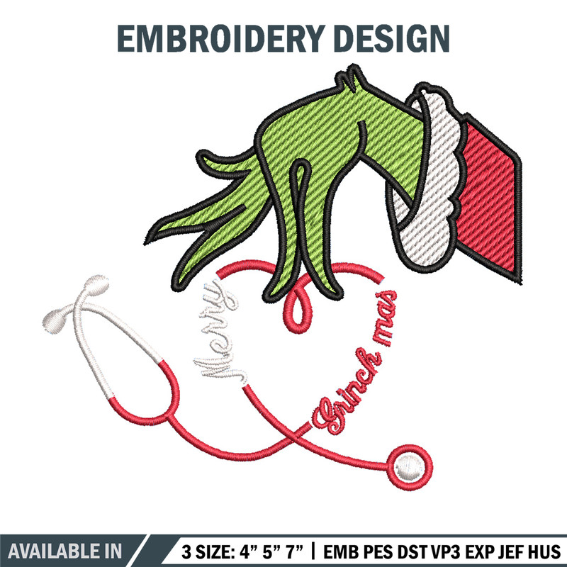 Grinchmas embroidery design, Chrismas design, Embroidery shirt, Embroidery file, Grinch embroidery, Digital download (2).jpg