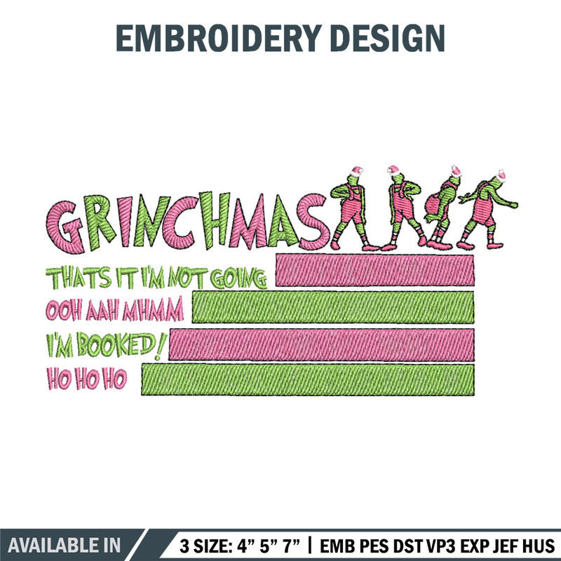 Grinchmas embroidery design, Chrismas design, Embroidery shirt, Embroidery file, Grinch embroidery, Digital download.jpg