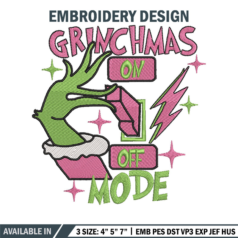Grinchmas mode embroidery design, Grinch embroidery, Chrismas design, Embroidery shirt, Embroidery file,Digital download.jpg