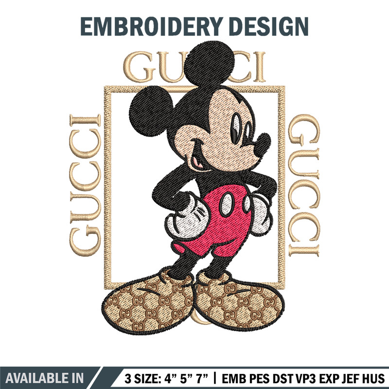 Gucci Mickey Mouse Embroidery design, Gucci Embroidery, Disney design, Embroidery File, cartoon shirt, Instant download..jpg