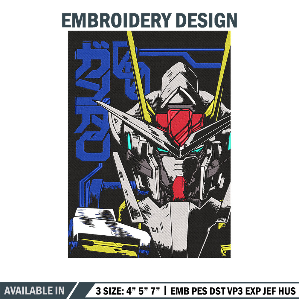 Gundam robot Embroidery Design, Gundam Embroidery, Embroidery File, Anime Embroidery,Anime shirt, Digital download.jpg