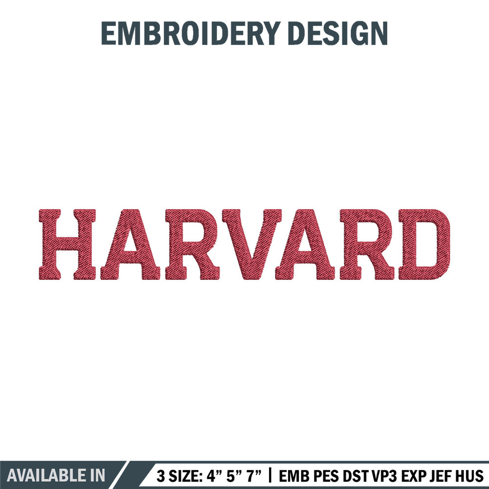 Harvard logo embroidery design, College embroidery, Sport embroidery, logo sport embroidery, Embroidery design.jpg