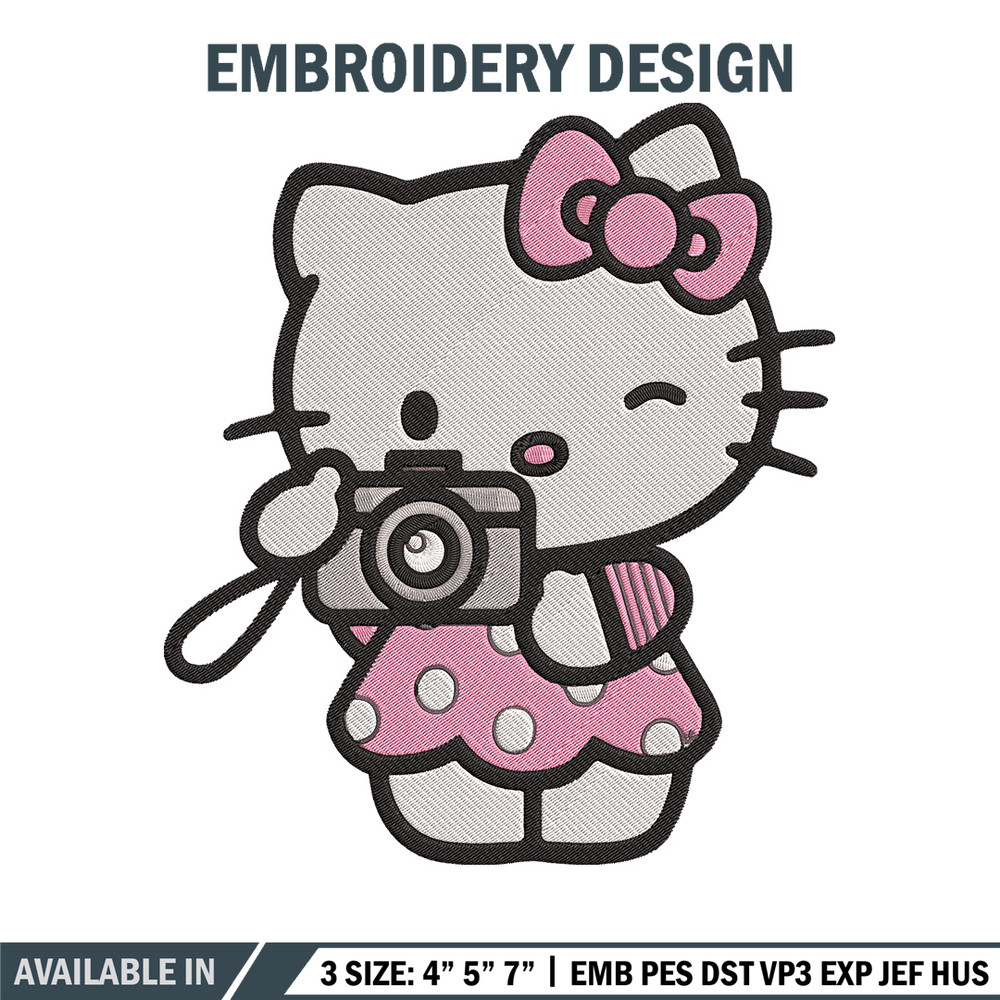 Hello kitty camera Embroidery Design, Hello kitty Embroidery, Embroidery File, Anime Embroidery, Digital download.jpg