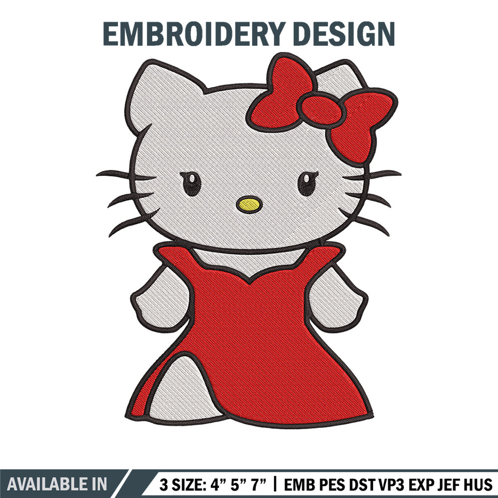 Hello kitty dress Embroidery Design, Hello kitty Embroidery, Embroidery File, Anime Embroidery, Digital download.jpg