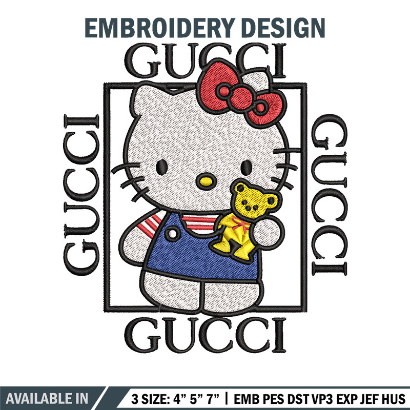 Hello kitty Gucci Embroidery design, Hello kitty Embroidery, cartoon design, Embroidery File, Instant download..jpg