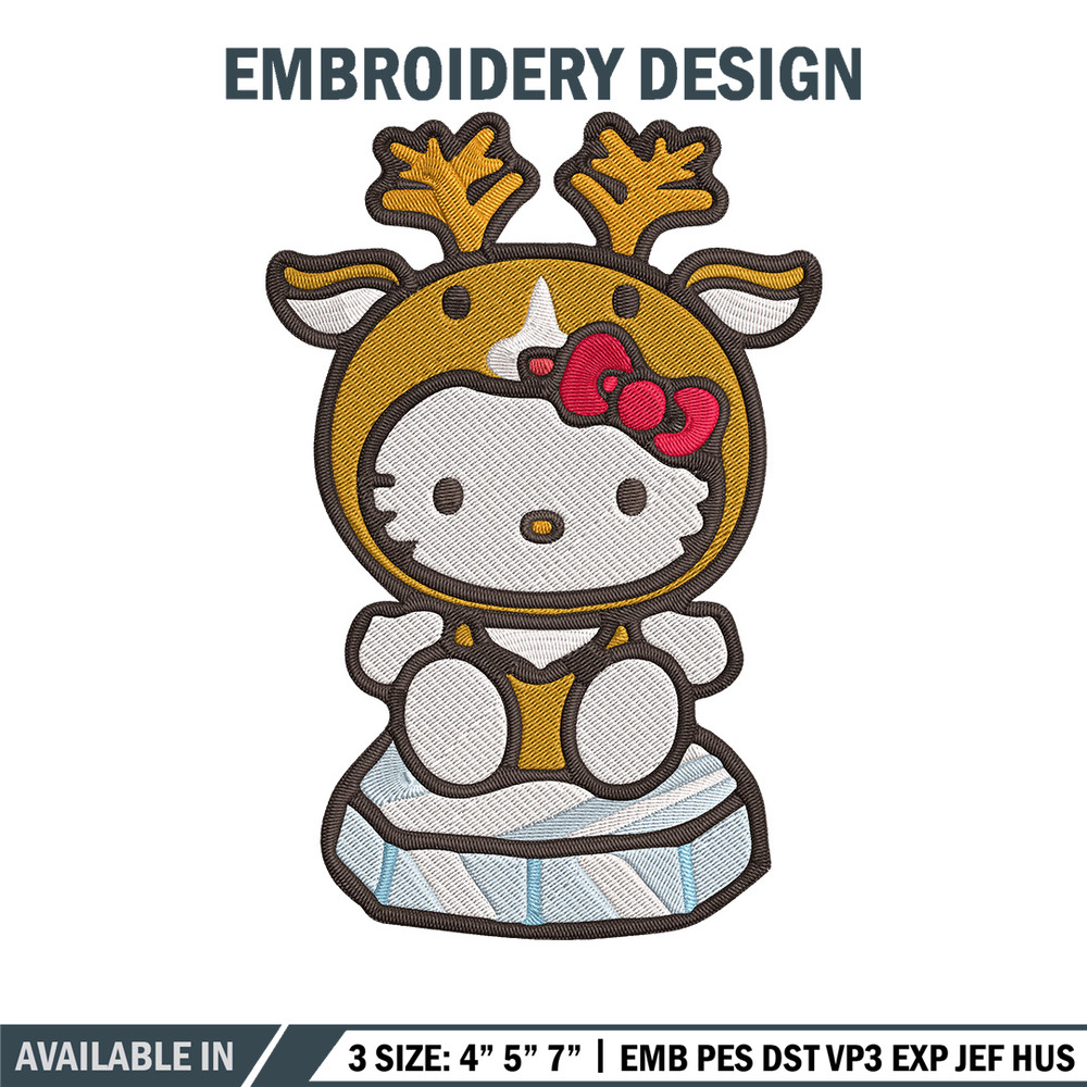 Hello kitty reineer Embroidery Design, Hello kitty Embroidery, Embroidery File, Anime Embroidery, Digital download.jpg