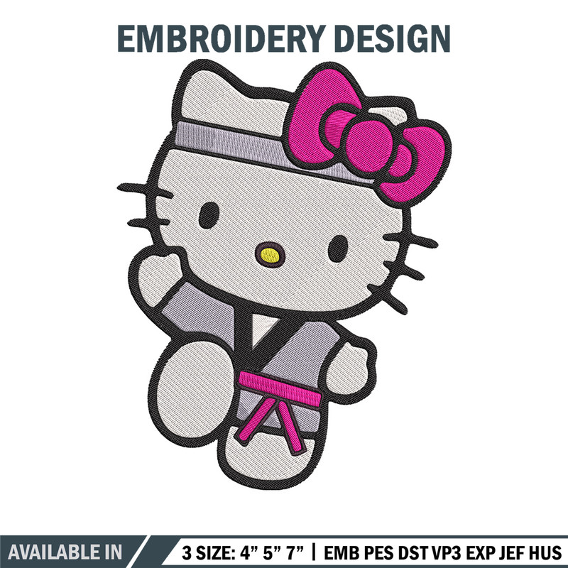 Hello kitty Taekwondo Embroidery Design, Hello kitty Embroidery, Embroidery File, Anime Embroidery, Digital download.jpg