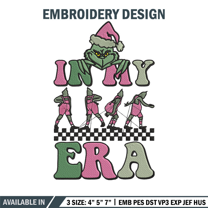 In my era Embroidery Design, Grinch Embroidery, Embroidery File, Chrismas Embroidery, Anime shirt, Digital download.jpg