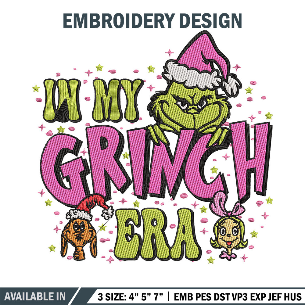 In my grinch Embroidery Design, Grinch Embroidery, Embroidery File, Chrismas Embroidery, Anime shirt, Digital download.jpg
