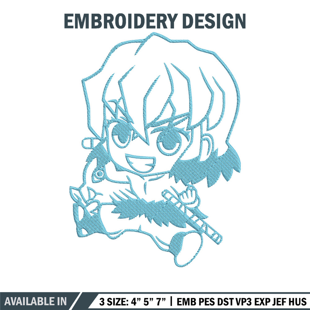 Inosuke chibi Embroidery Design,Demon slayer Embroidery,Embroidery File,Anime Embroidery,Anime shirt, Digital download.jpg