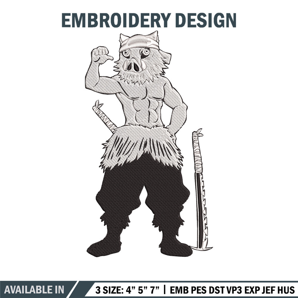 Inosuke Embroidery Design,Demon slayer Embroidery, Embroidery File,Anime Embroidery,Anime shirt,Digital download.jpg
