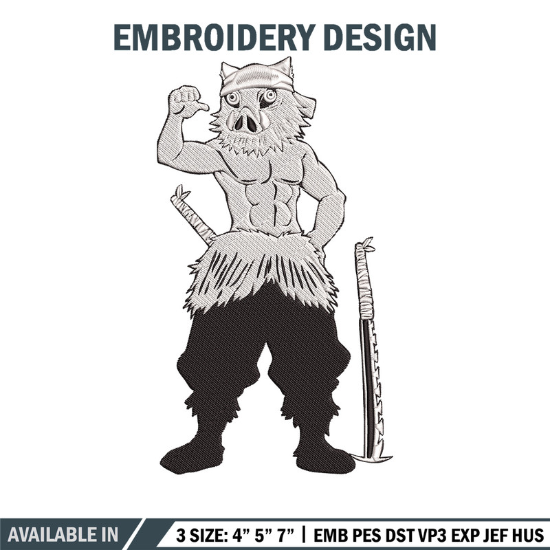 Inosuke Embroidery Design,Demon slayer Embroidery, Embroidery File,Anime Embroidery,Anime shirt,Digital download.jpg