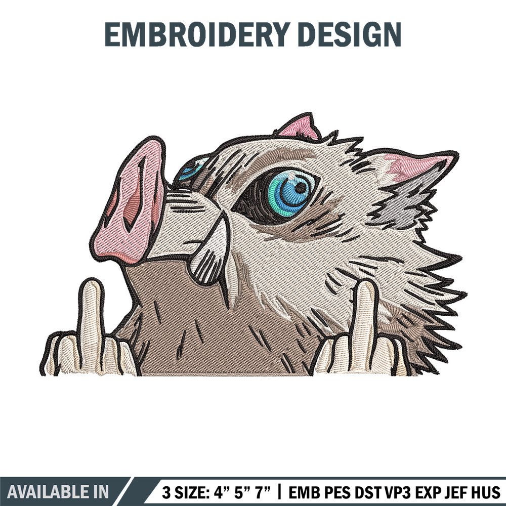Inosuke Peeker Embroidery Design, Demon slayer Embroidery, Embroidery File, Anime Embroidery, Digital download.jpg