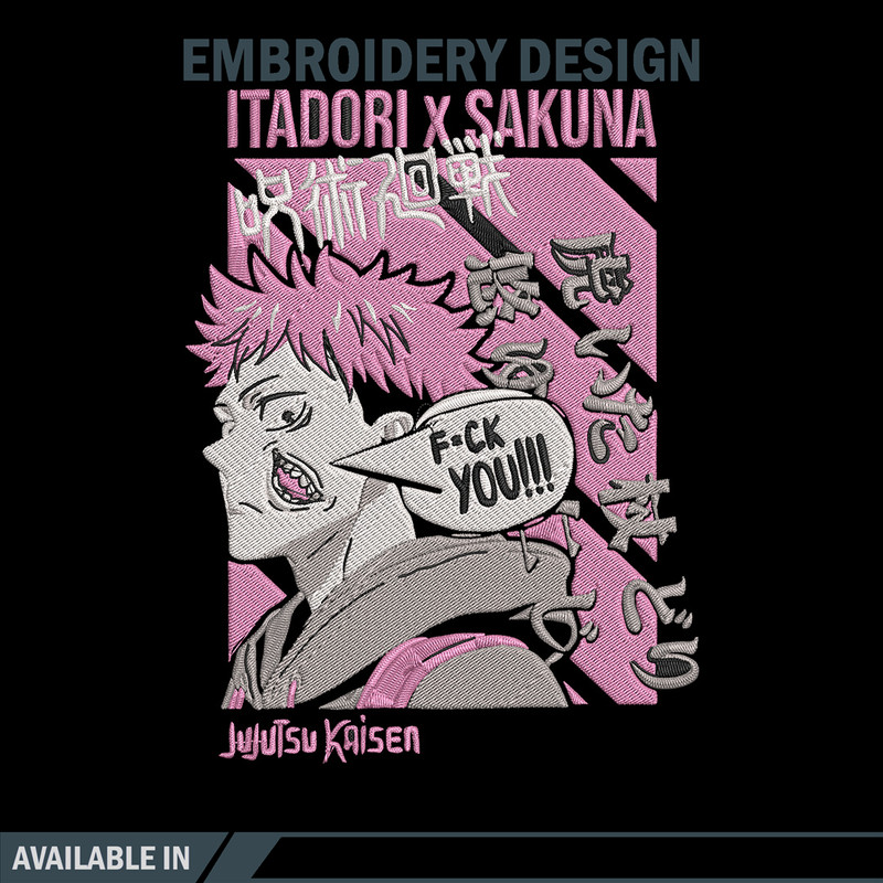 Itadori x sukuna Embroidery Design, Jujutsu Embroidery, Embroidery File, Anime Embroidery,Anime shirt, Digital download.jpg