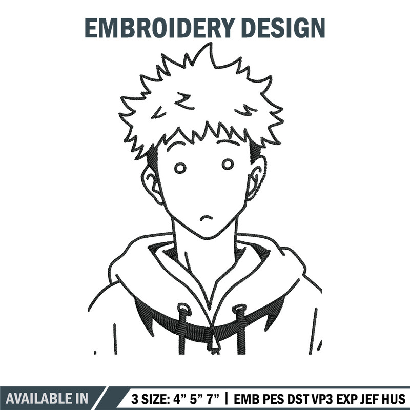 Itadori Yuji Embroidery Design,Jujutsu Embroidery, Embroidery File, Anime Embroidery, Anime shirt, Digital download.jpg