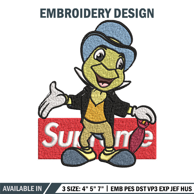 Jimimy cricket supreme Embroidery design, Jimimy cricket Embroidery, cartoon design, Embroidery File, Instant download..jpg